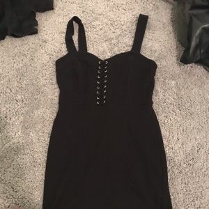 black mini dress